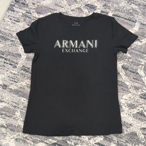Armani Exchange Size Small Black Short Sleeve Tee